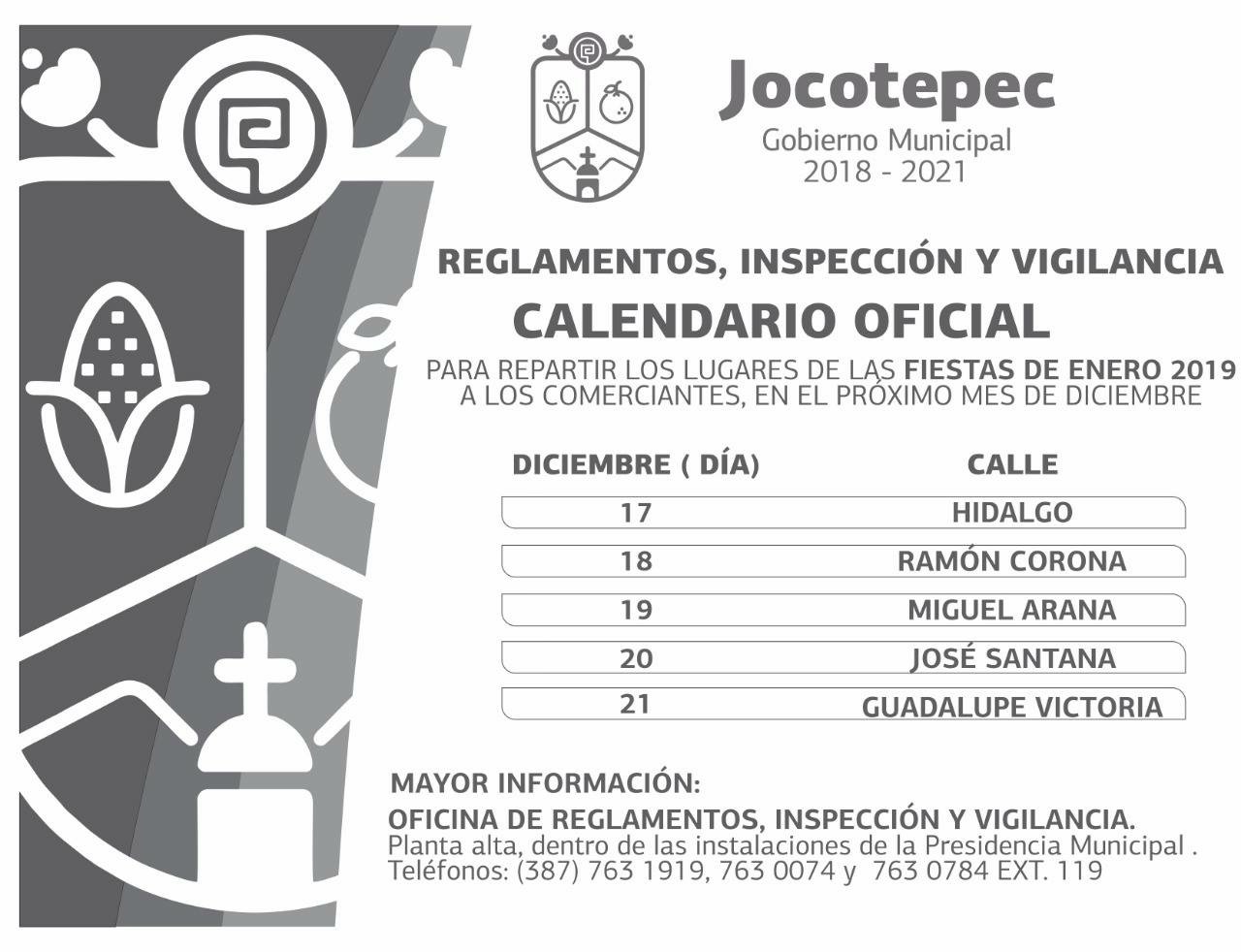 Lugares que se repartirán,fiesta de Enero 2019